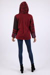 225918 Ruby Maroon Hippie Jacket: Bohemian Patchwork