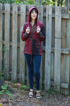 225918 Ruby Maroon Hippie Jacket: Bohemian Patchwork