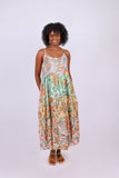 226008 Floral Pastel Patchwork Dress: Wild Botanique in Cotton