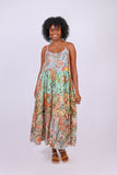 226008 Floral Pastel Patchwork Dress: Wild Botanique in Cotton