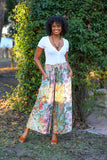 Floral Pastel Patchwork Palazzo Pants: Wild Botanique in Cotton
