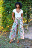 Floral Pastel Patchwork Palazzo Pants: Wild Botanique in Cotton