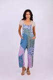 226015 XXL Sage & Sky Patchwork Overall Jumpsuit