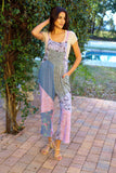 226015 XXL Sage & Sky Patchwork Overall Jumpsuit