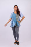 226017 Sage & Sky Boho Patchwork Flowy Top