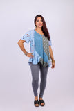 226017 Sage & Sky Boho Patchwork Flowy Top