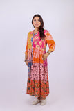 226030 3/4 Sleeve Shirt Dress: Rose Meadow Patchwork