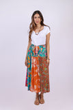 226041 XXL Multicolored Button Skirt: Wildflower Patchwork