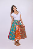 226041 XXL Multicolored Button Skirt: Wildflower Patchwork