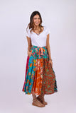 226041 XXL Multicolored Button Skirt: Wildflower Patchwork