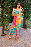 226044 Flowy Tunic with Drawstring: Wildflower Patchwork