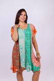 226047 XXL Wildflower Patchwork Short Summer Dress