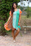 226047 XXL Wildflower Patchwork Short Summer Dress