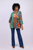 226048 3/4 Bell Sleeve Top: Wildflower Patchwork