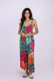 226050 Multicolored Sleeveless Adjustable Romper: Wildflower Patchwork