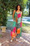 226050 Multicolored Sleeveless Adjustable Romper: Wildflower Patchwork