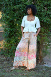 226054 Tiered Palazzo Pants: Daydreamer Blossom Patchwork