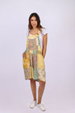 226065 Patchwork Sunflower Overall Shorts