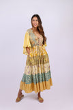 226068 Flutter Sleeve Summer Dress: Sunflower Petal Patch