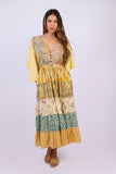 226068 Flutter Sleeve Summer Dress: Sunflower Petal Patch