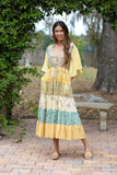 226068 Flutter Sleeve Summer Dress: Sunflower Petal Patch