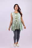 226072 Flowy Sleeveless Top: Mint Meadow Patchwork