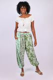 226074 Harem Pants in Mint Patchwork