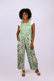 226081 Mint Meadow Patchwork: Overall with Elastic Strech Sleeves