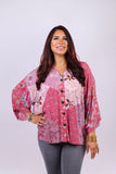 226090 Patchwork Kimono Top: Pink Flora Aura