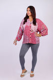 226090 Patchwork Kimono Top: Pink Flora Aura