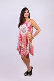 226093 Sleeveless Patchwork Umbrella Dress