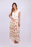 226104 White Floral Ruffle Skirt (Cotton Voil)