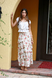 226104 White Floral Ruffle Skirt (Cotton Voil)