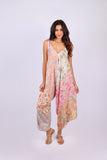 226115 Wide-Leg Romper in Pastel Peach Patchwork