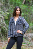 226127 Lightweight Raw Edge Jacket (Charcoal Black)
