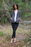 226127 Lightweight Raw Edge Jacket (Charcoal Black)