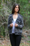 226127 Lightweight Raw Edge Jacket (Charcoal Black)