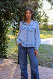 226131 Lightweight Raw Edge Jacket (Sky Blue)