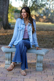 226131 Lightweight Raw Edge Jacket (Sky Blue)