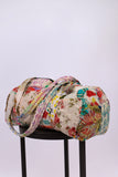 226136 White Floral Upcycled Patchwork Duffel Bag