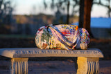 226136 White Floral Upcycled Patchwork Duffel Bag