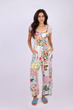 226138 White Floral Umbrella Overall in Upcycled Patchwork