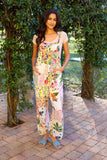 226138 White Floral Umbrella Overall in Upcycled Patchwork