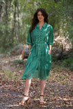 226201 Cotton Button-Down Shirt Dress with Belt (4 color pack)