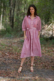 226201 Cotton Button-Down Shirt Dress with Belt (4 color pack)