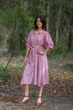 226201 Cotton Button-Down Shirt Dress with Belt (4 color pack)