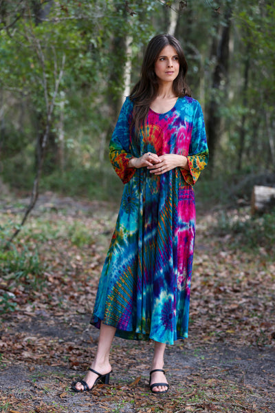 long sleeve tie dye maxi dress 226215 Teal Tie-Dye – Sacred Threads, Inc Sorority Glacia - Long-Sleeve Sweetheart soaked adventures Size:34/29