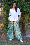 226222 Wide-Leg Hippie Harem Tie-Dye Pants (Emerald Green)