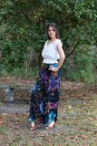 226225 Tie-Dye Palazzo Pants (Black Rainbow)