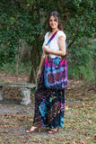 226225 Tie-Dye Palazzo Pants (Black Rainbow)